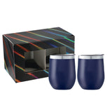 Corzo Cup 12oz 2 in 1 Gift Set — Navy (NY) — blank front view — 7