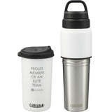 CamelBak® MultiBev 22oz Bottle & 16oz Cup Insulated SS — White (WH) — decorated front view — 2