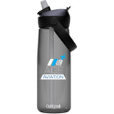CamelBak Thrive™ 25 oz Flip Straw Bottle with Tritan™ Renew — Charcoal (CA) — decorated front view — 12