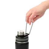 Vasco Copper Vacuum Insulated Bottle 20oz — Black (BK) — decorated product view — 3