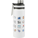 Vasco Copper Vacuum Insulated Bottle 20oz — White (WH) — decorated back view — 13
