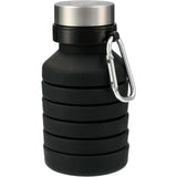 Zigoo Silicone Collapsible Bottle 18oz — Black (BK) — decorated front view — 17