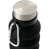 Zigoo Silicone Collapsible Bottle 18oz — Black (BK) — decorated front view — 16