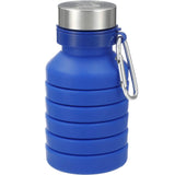 Zigoo Silicone Collapsible Bottle 18oz — Blue (BL) — decorated front view — 10