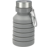Zigoo Silicone Collapsible Bottle 18oz — Gray (GY) — decorated front view — 3