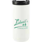 Seneca Tumbler 16oz w/ Ceramic Lid & Lining — White (WH) — decorated front view — 2