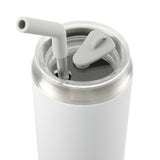 Marka Copper Vac Tumbler w/ SS straw 20oz — White (WH) — blank product view — 8