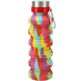 Zigoo Silicone Collapsible Water Bottle 18oz — TIE-DYE (TIDY) — blank front view — 8