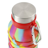 Zigoo Silicone Collapsible Water Bottle 18oz — TIE-DYE (TIDY) — blank product view — 5