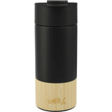 Welly® Traveler Copper Vacuum Tumbler 12oz — Black (BK) — blank front view — 3