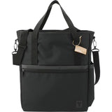 Tranzip Recycled Computer Tote — Black (BK) — blank front view — 4