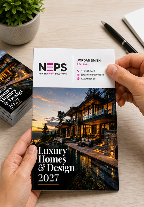 Attaching a realtor business card to a 2027 mini magnet calendar
