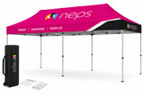 20' x 10' pop up tent with full colour printed canopy, aluminum frame, and portable design for trade shows, festivals, sporting events, outdoor promotions, and brand activations.