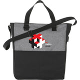 Cameron Convention Tote w/ USB Port — Graphite (GA) — decorated front view — 3