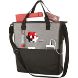 Cameron Convention Tote w/ USB Port — Graphite (GA) — decorated front view — 2