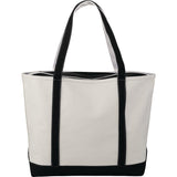 Baltic 24oz Cotton Canvas Tall Zippered Tote — Black (BK) — blank front view — 12