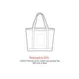 Baltic 24oz Cotton Canvas Tall Zippered Tote — Blue — blank product view — 5