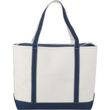 Baltic 24oz Cotton Canvas Tall Zippered Tote — Navy (NY) — blank front view — 4
