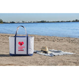 Baltic 24oz Cotton Canvas Tall Zippered Tote — Navy (NY) — decorated product view — 2
