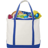 Baltic 24oz Cotton Canvas Tall Zippered Tote — Royal (RYL) — blank front view — 10