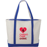 Baltic 24oz Cotton Canvas Tall Zippered Tote — Royal (RYL) — decorated front view — 8