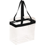Game Day Clear Stadium Tote — Black (BK) — blank front view — 5