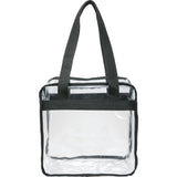 Game Day Clear Zippered Safety Tote — Black (BK) — blank front view — 8