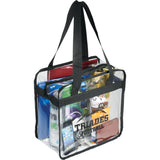 Game Day Clear Zippered Safety Tote — Black (BK) — decorated product view — 6
