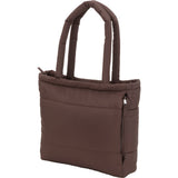 Puffer Recycled 15" Laptop Tote — Chocolate (CHOC) — blank left angle — 16