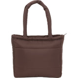 Puffer Recycled 15" Laptop Tote — Chocolate (CHOC) — blank back view — 14