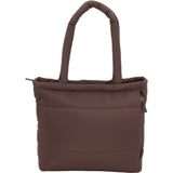 Puffer Recycled 15" Laptop Tote — Chocolate (CHOC) — blank front view — 13