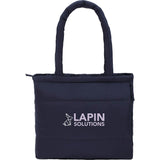 Puffer Recycled 15" Laptop Tote — Navy (NY) — decorated front view — 7