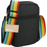 Rainbow RPET Crossbody Tote — Black (BK) — blank right angle — 6