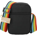 Rainbow RPET Crossbody Tote — Black (BK) — blank front view — 5