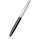 Sheaffer® 100 Glossy Black and Chrome Ballpoint Pen — Black (BK) — blank right angle — 10