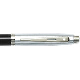 Sheaffer® 100 Glossy Black and Chrome Ballpoint Pen — Black (BK) — blank detail view — 6