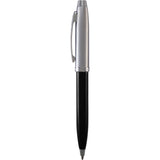 Sheaffer® 100 Glossy Black and Chrome Ballpoint Pen — Black (BK) — blank front view — 3