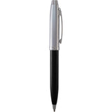 Sheaffer® 100 Glossy Black and Chrome Ballpoint Pen — Black (BK) — blank front view — 4