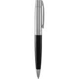 Sheaffer® 300 Glossy Black and Chrome Ballpoint Pen — Black (BK) — blank front view — 4