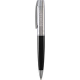 Sheaffer® 300 Glossy Black and Chrome Ballpoint Pen — Black (BK) — decorated front view — 2