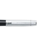 Sheaffer® 300 Glossy Black and Chrome Rollerball Pen — Black (BK) — blank detail view — 7
