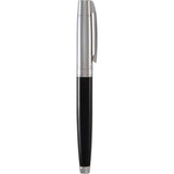 Sheaffer® 300 Glossy Black and Chrome Rollerball Pen — Black (BK) — blank front view — 4