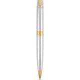 Sheaffer® 300 Ballpoint Pen & Leather Pouch Gift Set — Silver (SL) — blank back view — 6