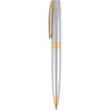 Sheaffer® 300 Ballpoint Pen & Leather Pouch Gift Set — Silver (SL) — blank front view — 4