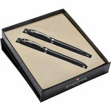 Sheaffer® 100 Glossy Ballpoint & Rollerball Pen Gift Set — Black (BK) — blank product view — 12