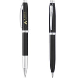 Sheaffer® 100 Glossy Ballpoint & Rollerball Pen Gift Set — Black (BK) — decorated product view — 3