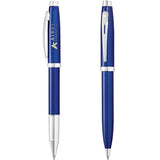Sheaffer® 100 Glossy Ballpoint & Rollerball Pen Gift Set — Blue (BL) — decorated product view — 14