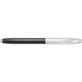 Sheaffer® 100 Glossy Black & Chrome Roller Ball Pen — Black (BK) — blank product view — 7