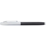 Sheaffer® 100 Glossy Black & Chrome Roller Ball Pen — Black (BK) — blank front view — 6