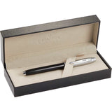 Sheaffer® 100 Glossy Black & Chrome Roller Ball Pen — Black (BK) — blank product view — 3